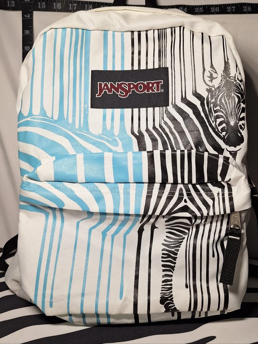 Jansport Backpack, Zebra, Black Blue White